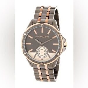 Vince Camuto Oversized Chocolate and Rosegold Watch